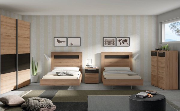 Composición dormitorio KRONOS 160  color roble natural