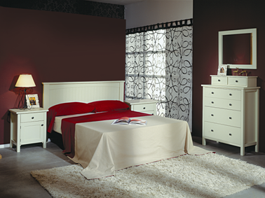 Dormitorio rustico color crema