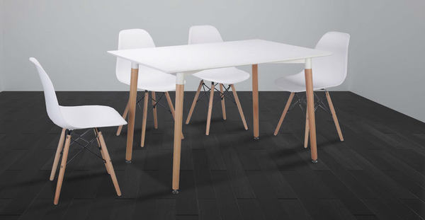 Conjunto de mesa y 4 sillas DINAMARCA